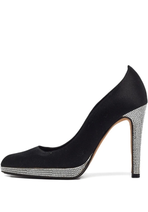 René Caovilla 105mm rhinestone-embellished platform pumps - Black