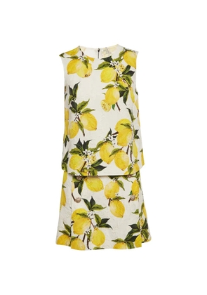 Dolce & Gabbana Pre-Owned sleeveless lemon-print skirt set (set of two) - Yellow