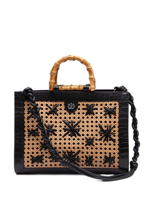 Isla Diana bamboo-handle tote bag - Black