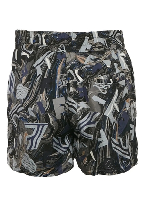 Fendi Pre-Owned abstract-print silk shorts - Blue