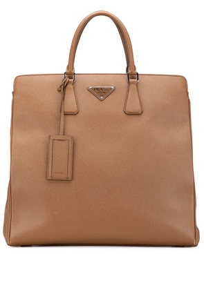 Prada Pre-Owned 2013-2025 Saffiano Lux Double Handle Shopping Tote satchel - Brown