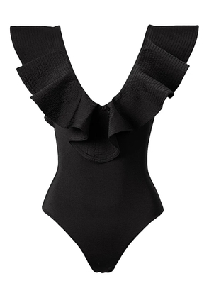SOFIA ERHAN Stella sleeveless ruffle-detail swimsuit - Black