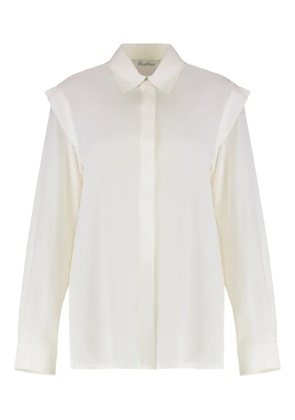 Max Mara ruffled-shoulder silk shirt - White