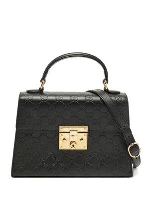 Gucci Pre-Owned padlock leather top-handle tote bag - Black