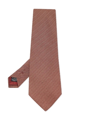 Giorgio Armani Pre-Owned striped silk tie - Brown