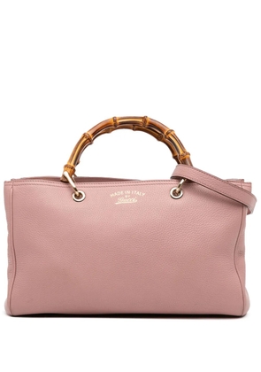 Gucci Pre-Owned 2016-2025 Medium Calfskin Bamboo Shopper satchel - Pink