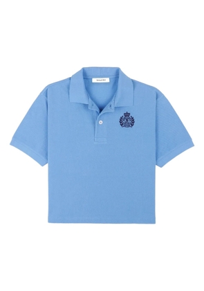 Sporty & Rich H&W crest embroidered polo shirt - Blue