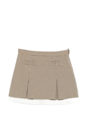 Maje zip-fastening pleated mini skirt - Brown