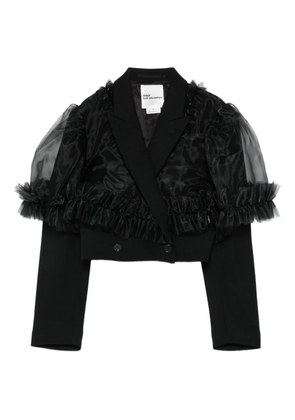 Noir Kei Ninomiya ruffle-trimmed jacket - Black