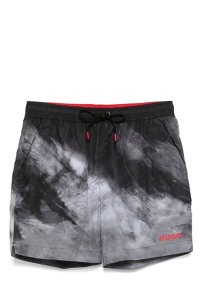 BOSS graphic print swim shorts - Grey