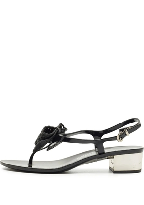 Ferragamo Pre-Owned ankle-strap bow sandals - Black