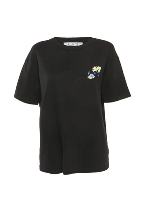 Off-White Pre-Owned floral-print cotton T-shirt - Black