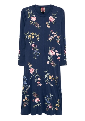 Johnny Was raw-seam crew-neck dress - Blue