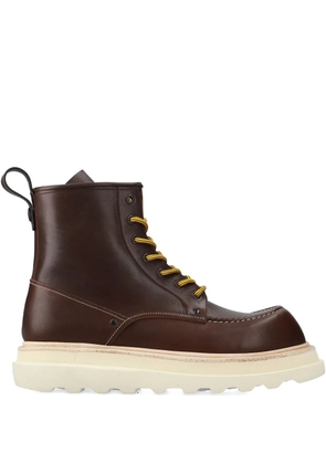 Premiata lace-up platform boots - Brown