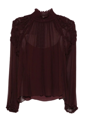 Ulla Johnson ruffled high-neck blouse - Red