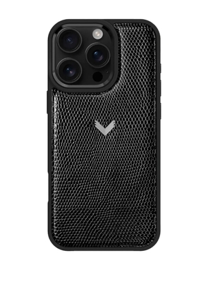 VELANTE lizard-texture iPhone 16 Pro Max case - Black