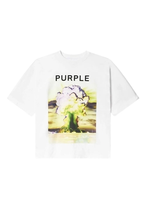 Purple Brand graphic-print cotton T-shirt - White