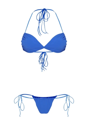 Amir Slama tie-fastening bikini set - Blue