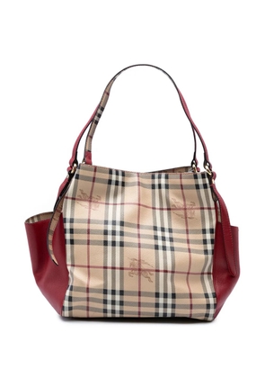 Burberry Pre-Owned 2000-2017 Small Leather Trimmed Haymarket Check Coated Canvas Canterbury tote bag - Brown