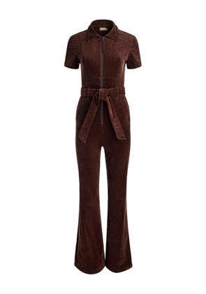 alice + olivia zip-front corduroy jumpsuit - Brown