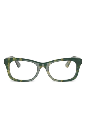 Burberry Eyewear checked square-frame glasses - Green