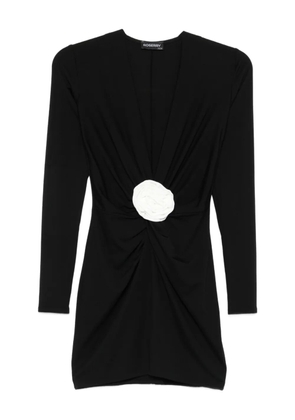 ROSERRY rose-embellished long-sleeve dress - Black