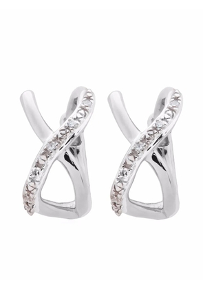 Monica Vinader Riva crossover huggie earrings - Silver