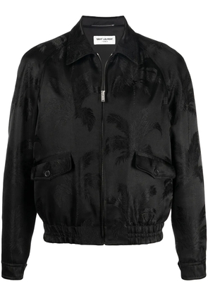 Saint Laurent palm motif embroidered jacket - Black