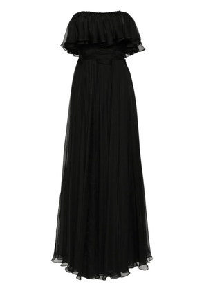 Gemy Maalouf strapless ruffled gown - Black