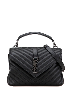 Saint Laurent Pre-Owned 2020 Medium Quilted Chevron Sheepskin College satchel - Black