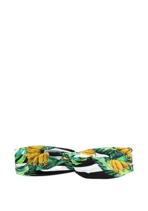 Lygia & Nanny Bethania banana-print striped headband - Green
