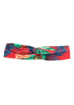 Lygia & Nanny Bethania graphic-print twisted head band - Red