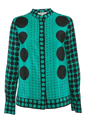 Diane Von Furstenberg Vintage polka dot silk shirt - Green