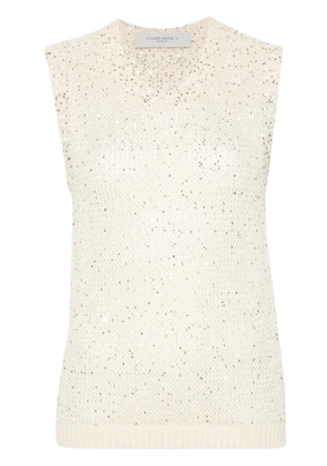 Golden Goose Melyssa sequin-embellished knitted top - Neutrals