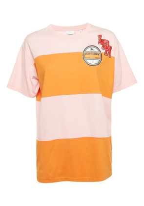 Burberry Pre-Owned logo-appliqué striped T-shirt - Pink