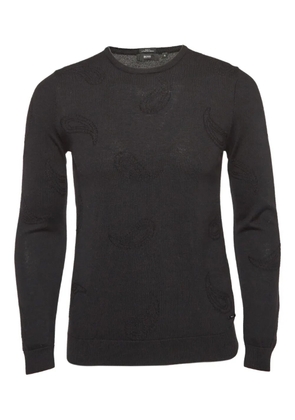 BOSS paisley-pattern sweater - Black