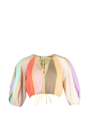 ZIMMERMANN Lola panelled crop top - Neutrals