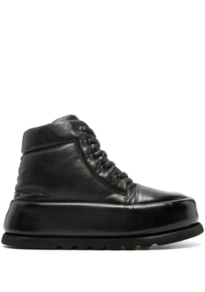 Marsèll leather platform combat boots - Black