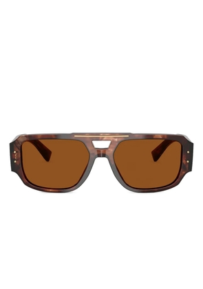 Dolce & Gabbana Eyewear logo-plaque sunglasses - Brown