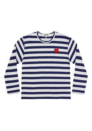 Comme Des Garçons Play striped-pattern T-shirt - Blue
