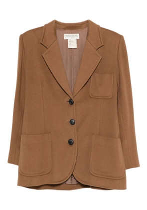 Saint Laurent Pre-Owned 1990s patch-pockets coat - Brown