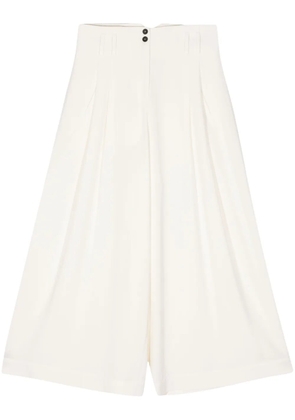 Isabel Benenato high-waisted wool trousers - White