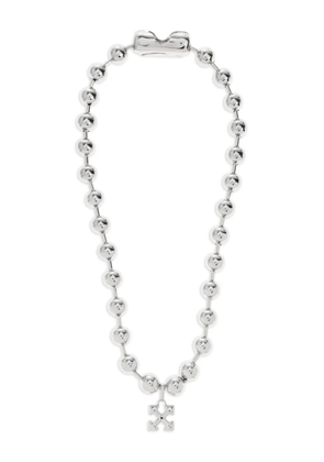 Off-White Arrows-pendant ball-chain necklace - Silver