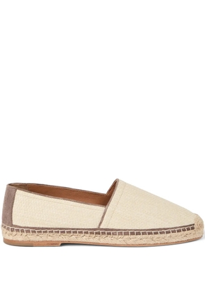 Brunello Cucinelli suede-trim raffia espadrilles - Neutrals