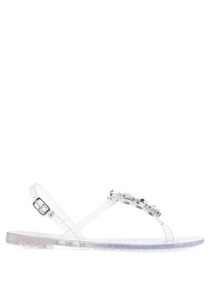 Casadei crystal-embellished jelly sandals - White