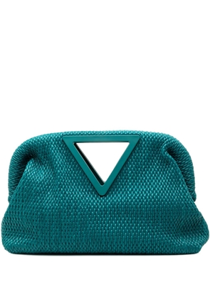 Bottega Veneta Pre-Owned 2010-2025 Medium Lambskin Knit The Point Triangle satchel - Blue