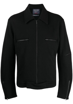 Yohji Yamamoto zip-up wool shirt jacket - Black