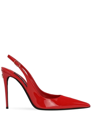 Dolce & Gabbana 105mm patent-finish leather pumps - Red