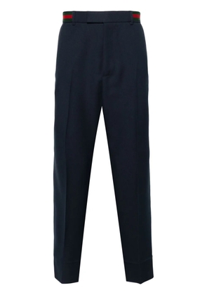 Gucci Web-stripe trim cropped trousers - Blue