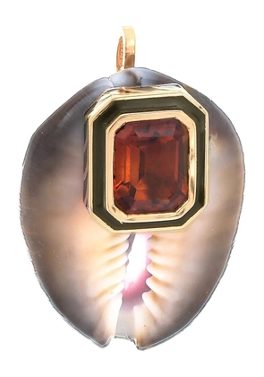 Dezso 18K rose gold Citrine Cowry pendant - Pink